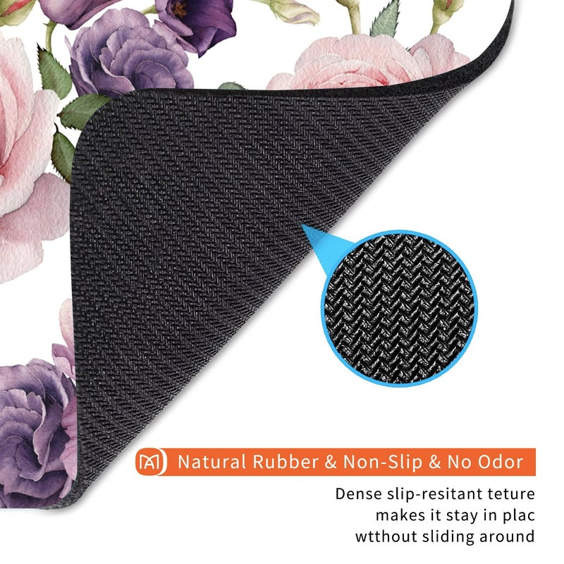 Armanza Square Mouse Pad Floral Roses,Personalized Premium-Textured Custom Mouse Mat Design,Washable Mousepad Lycra Cloth,Non-Slip Rubber Base Computer Mouse Pads for Wireless Mouse - Image 5